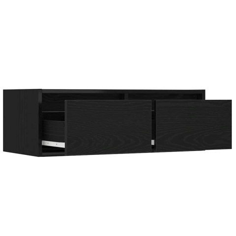  Szafka pod TV z oświetleniem LED, czarna, 75x35,5x25 cm