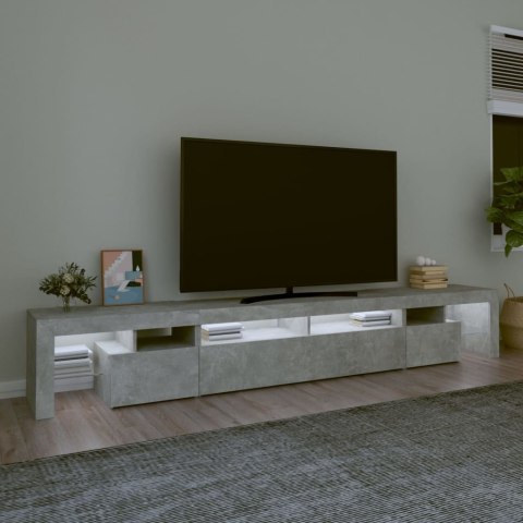  Szafka pod TV z oświetleniem LED, szarość betonu, 260x36,5x40cm