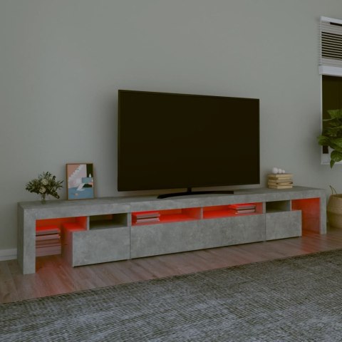  Szafka pod TV z oświetleniem LED, szarość betonu, 260x36,5x40cm