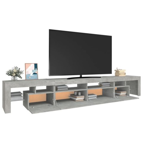  Szafka pod TV z oświetleniem LED, szarość betonu, 260x36,5x40cm