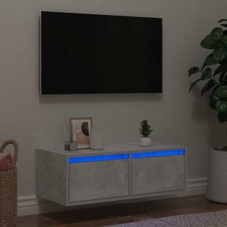  Szafka pod TV z oświetleniem LED, szarość betonu, 75x35,5x25 cm