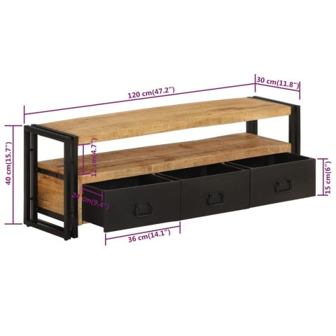  Szafka pod telewizor, 120x30x40 cm, lite drewno mango