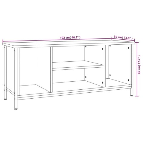  Szafka pod TV, brązowy dąb 102x35x45 cm materiał drewnopochodny