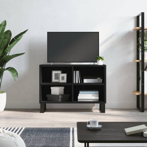  Szafka pod TV, czarna, 69,5x30x50 cm, materiał drewnopochodny