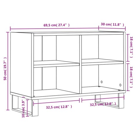  Szafka pod TV, czarna, 69,5x30x50 cm, materiał drewnopochodny