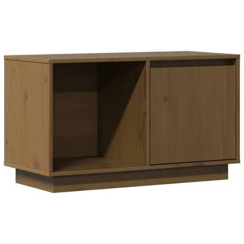  Szafka pod TV, miodowy brąz, 74x35x44 cm, lite drewno sosnowe