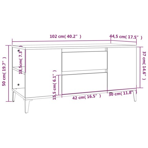  Szafka pod TV, szarość betonu, 102x44,5x50 cm