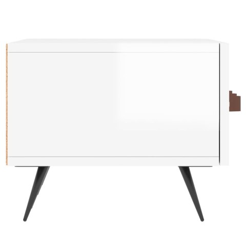  Szafka pod TV, wysoki połysk, biała, 150x36x30 cm