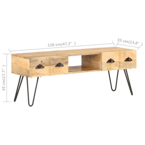  Szafka pod TV, 120x35x45 cm, lite drewno mango