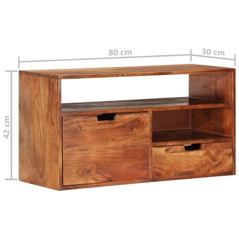  Szafka pod TV, 80x30x42 cm, lite drewno akacjowe