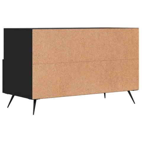  Szafka pod TV, czarna, 80x36x50 cm, materiał drewnopochodny