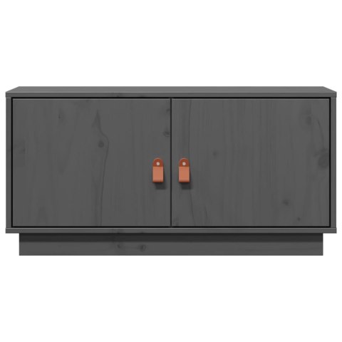  Szafka pod TV, szara, 80x34x40 cm, lite drewno sosnowe