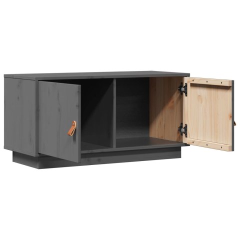  Szafka pod TV, szara, 80x34x40 cm, lite drewno sosnowe