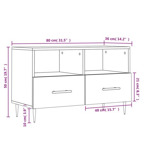  Szafka pod TV, szarość betonu, 80x36x50 cm