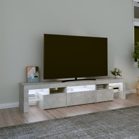  Szafka pod TV z oświetleniem LED, szarość betonu 200x36,5x40 cm