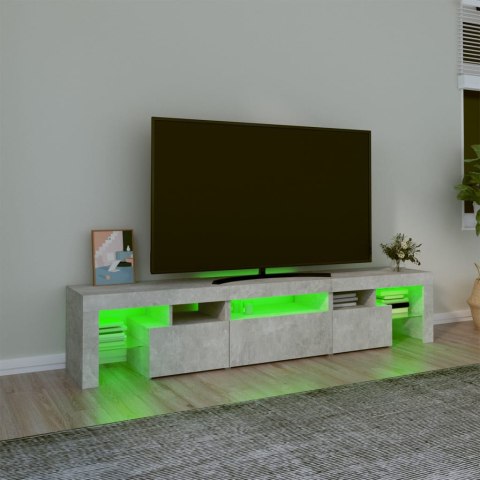  Szafka pod TV z oświetleniem LED, szarość betonu 200x36,5x40 cm