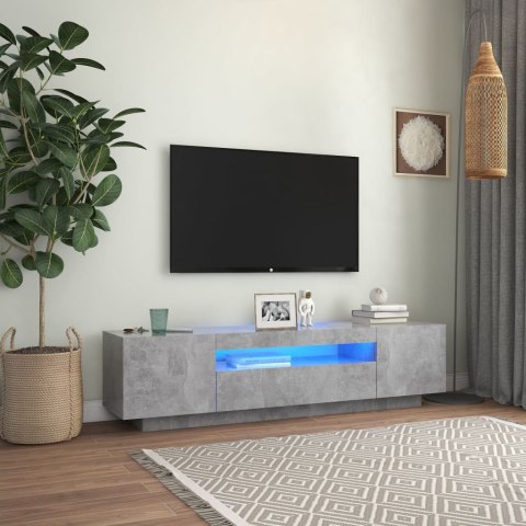  Szafka TV z oświetleniem LED, szarość betonu, 160x35x40 cm