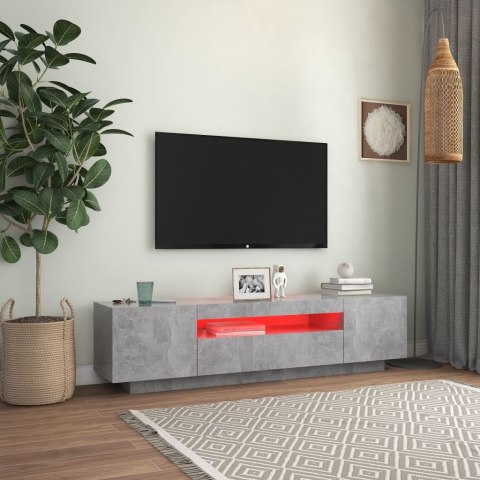  Szafka TV z oświetleniem LED, szarość betonu, 160x35x40 cm