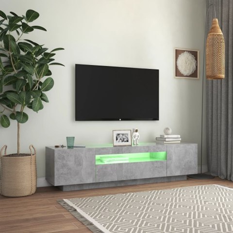  Szafka TV z oświetleniem LED, szarość betonu, 160x35x40 cm