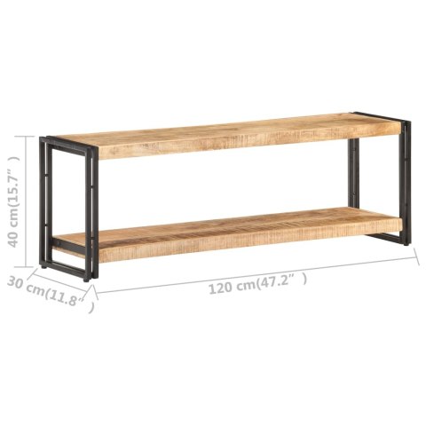  Szafka pod TV, 120x30x40 cm, surowe drewno mango