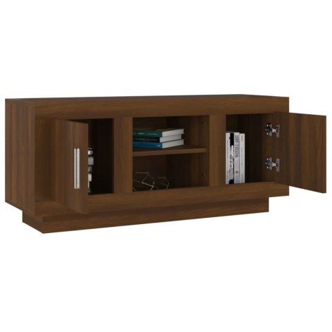  Szafka pod TV, brązowy dąb 102x35x45 cm materiał drewnopochodny