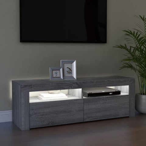  Szafka pod TV z LED, szary dąb sonoma, 120x35x40 cm