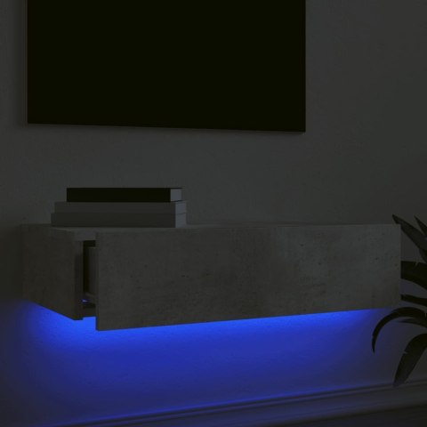  Szafka telewizyjna z LED, szarość betonu, 60x35x15,5 cm