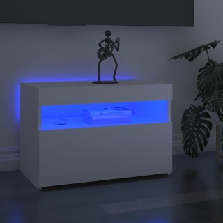  Szafki TV z oświetleniem LED, 2 szt., białe, 60x35x40 cm