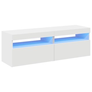  Szafki TV z oświetleniem LED, 2 szt., białe, 60x35x40 cm