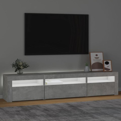  Szafka pod TV z oświetleniem LED, szarość betonu, 195x35x40 cm