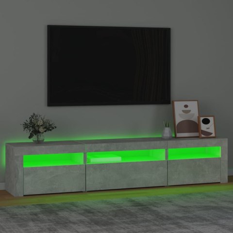  Szafka pod TV z oświetleniem LED, szarość betonu, 195x35x40 cm