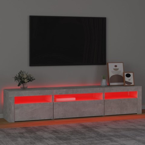  Szafka pod TV z oświetleniem LED, szarość betonu, 195x35x40 cm