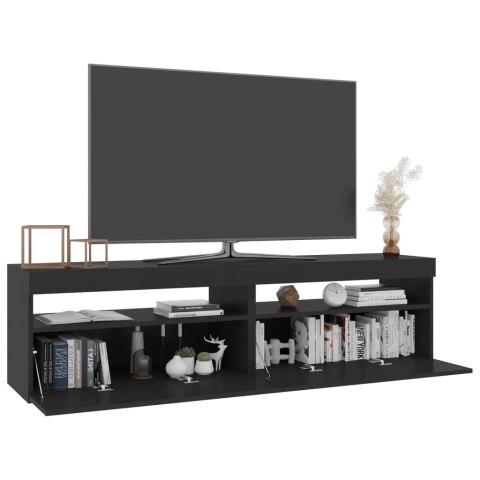  Szafki pod TV z oświetleniem LED, 2 szt., czarne, 75x35x40 cm