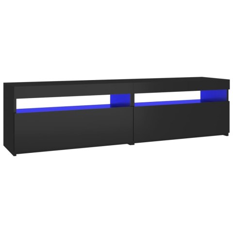  Szafki pod TV z oświetleniem LED, 2 szt., czarne, 75x35x40 cm