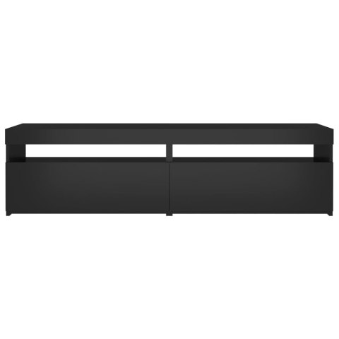  Szafki pod TV z oświetleniem LED, 2 szt., czarne, 75x35x40 cm