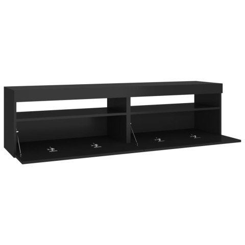  Szafki pod TV z oświetleniem LED, 2 szt., czarne, 75x35x40 cm