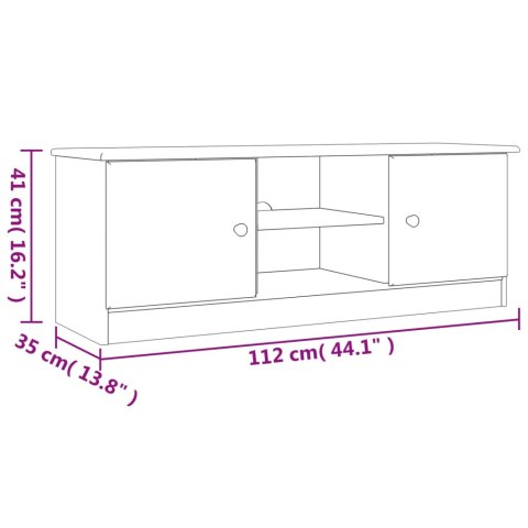  Szafka na TV ALTA, 112x35x41 cm, lite drewno sosnowe