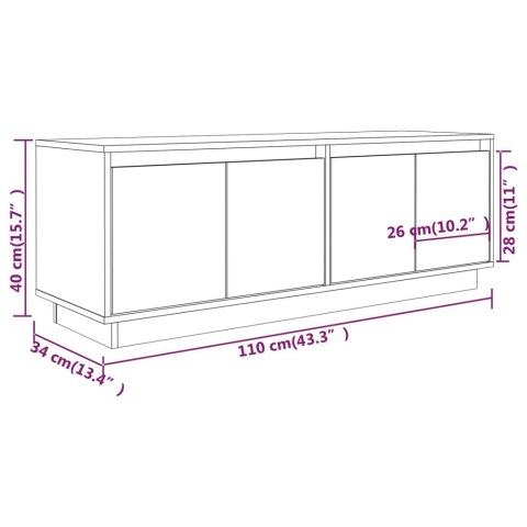  Szafka pod telewizor, 110x34x40 cm, lite drewno sosnowe