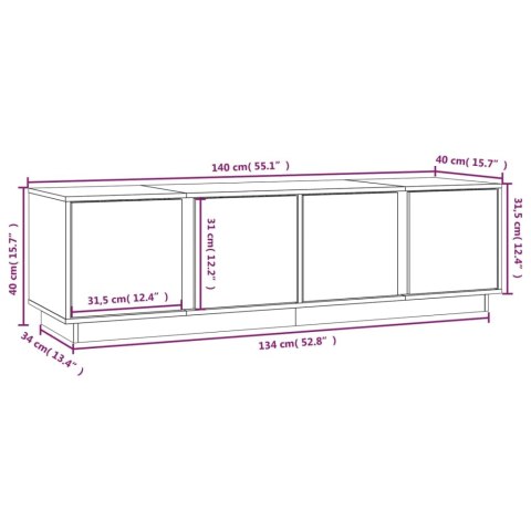  Szafka pod telewizor, 140x40x40 cm, lite drewno sosnowe