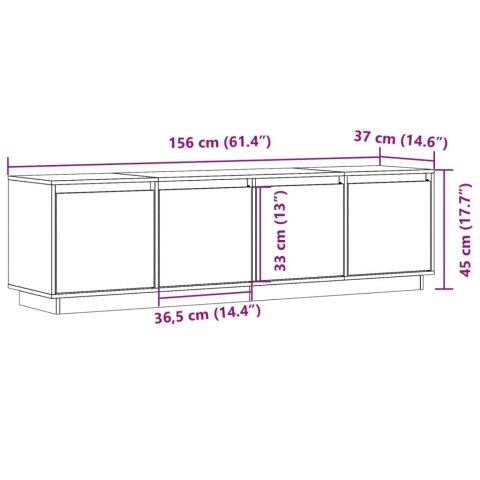  Szafka pod telewizor, 156x37x45 cm, lite drewno sosnowe