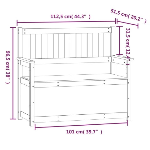  Ławka, czarna, 112,5x51,5x96,5 cm, lite drewno sosnowe