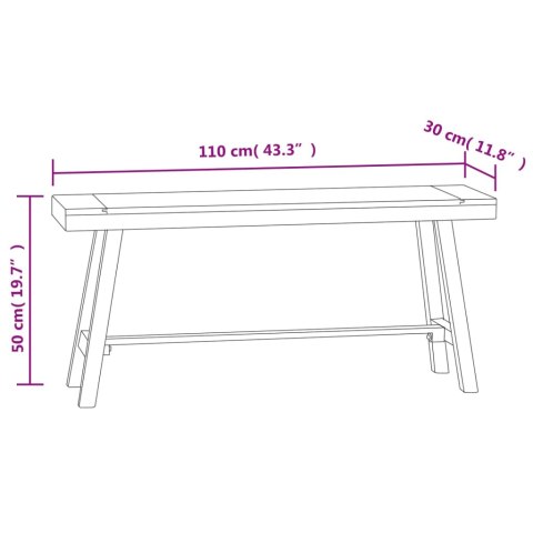  Ławka, 110 cm, lite drewno tekowe