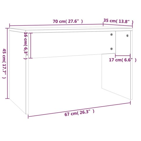  Stołek do toaletki, biały, 70x35x45 cm, materiał drewnopochodny