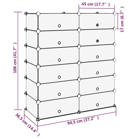  Stojak na buty, czarny, 94,5x36,5x106 cm, PP