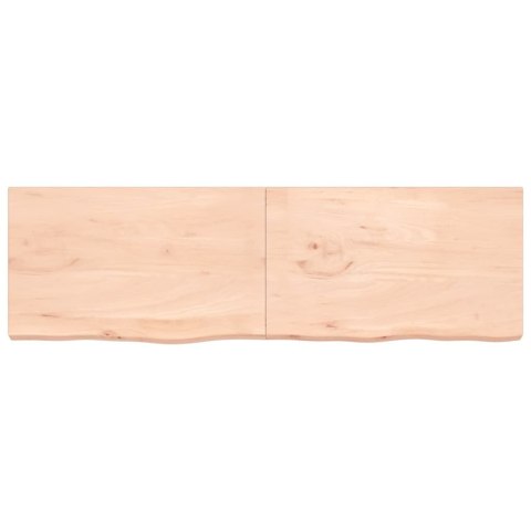  Półka, 200x60x(2-6) cm, surowe lite drewno dębowe