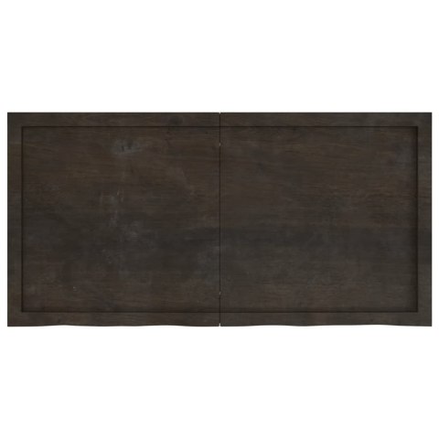  Półka, ciemnobrązowa, 120x60x(2-6) cm, wykończone drewno dębowe