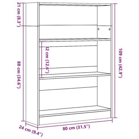  Regał, stare drewno, 80x24x109 cm, materiał drewnopochodny