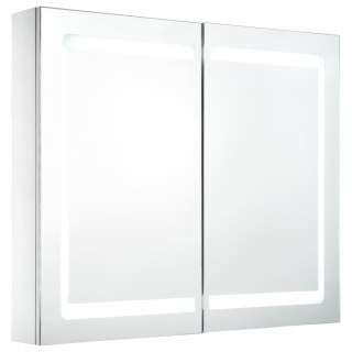  Szafka łazienkowa z lustrem i LED, 80 x 12,2 x 68 cm