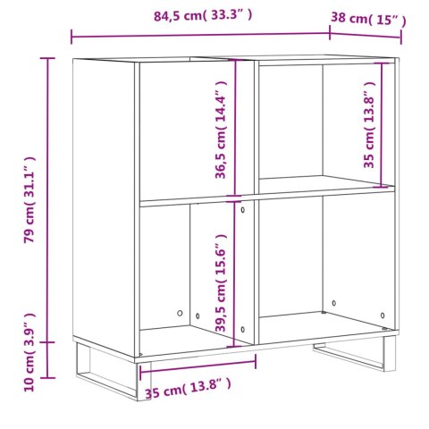  Szafka na płyty, czarna, 84,5x38x89 cm, materiał drewnopochodny