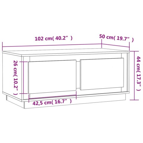  Stolik kawowy, czarny 102x50x44 cm, materiał drewnopochodny